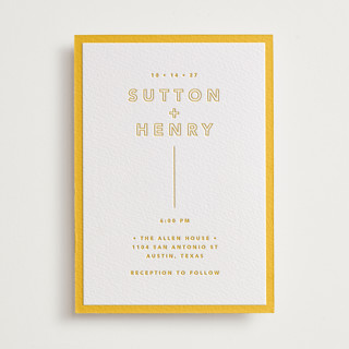 Color Tone Letterpress Wedding Invitations