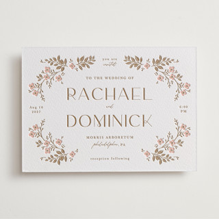 Wildflower Garland Letterpress Wedding Invitations