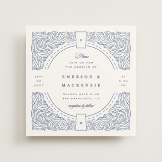 Acanthus leaves Letterpress Wedding Invitations