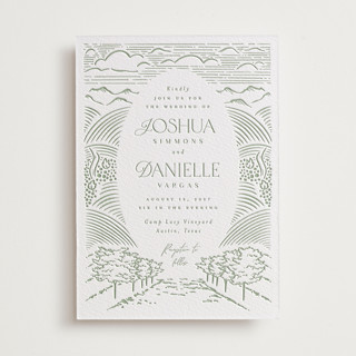 Vineyard Vows Letterpress Wedding Invitations
