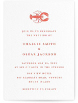 lobster Letterpress Wedding Invitations