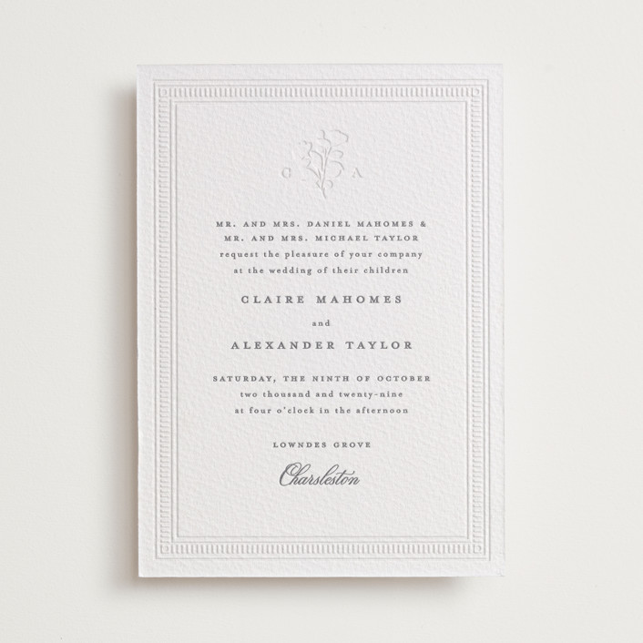 Heirloom Letterpress Wedding Invitations by Creo Study | Minted