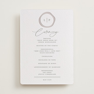 Wax Seal Monogram Letterpress Programs