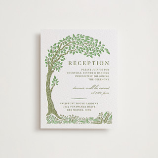 Under the Trees Letterpress Reception Cards