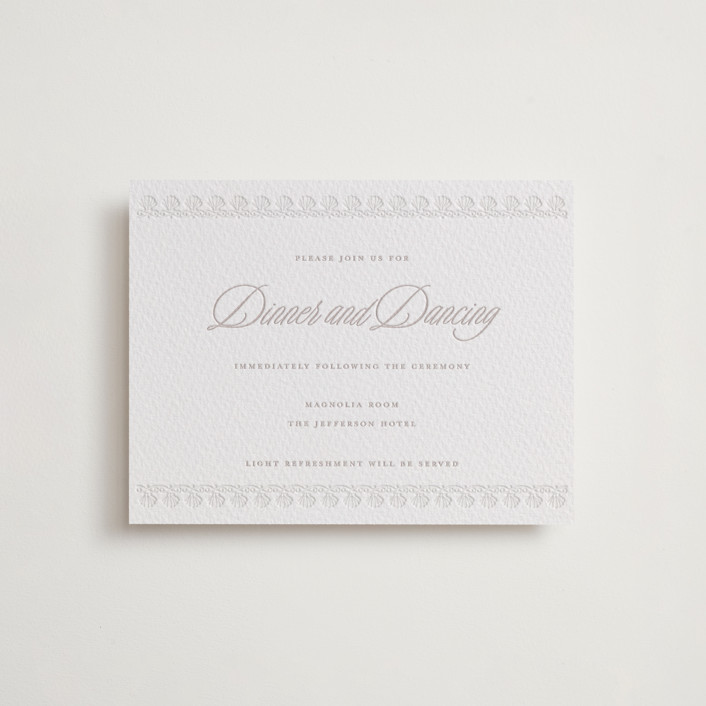 Shell Border Letterpress Reception Cards by Vera Lim | Minted