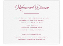 Letterpress Rehearsal Dinner Cards