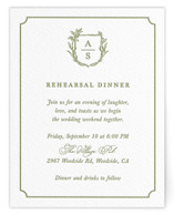 Botanical Crest Letterpress Rehearsal Dinner Cards