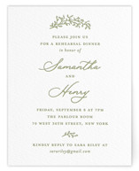 Garden Script Letterpress Rehearsal Dinner Cards