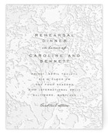 Subtle Marble Letterpress Rehearsal Dinner Cards