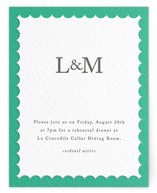 Classic Initials Letterpress Rehearsal Dinner Cards