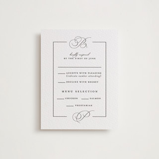 Monogram Border Letterpress RSVP Cards