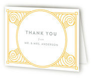 Deco Swirls Letterpress Wedding Thank You Cards