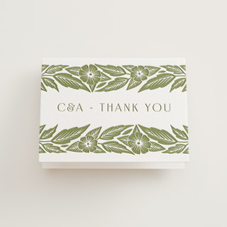 Printed Floral Letterpress Wedding Thank You Cards