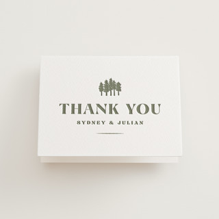 Sequoia Letterpress Wedding Thank You Cards
