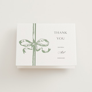 Big Bow Letterpress Wedding Thank You Cards