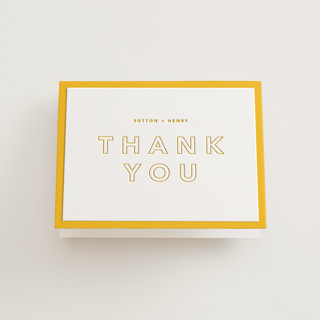 Color Tone Letterpress Wedding Thank You Cards