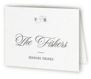 Outlined Letterpress Wedding Thank You Cards