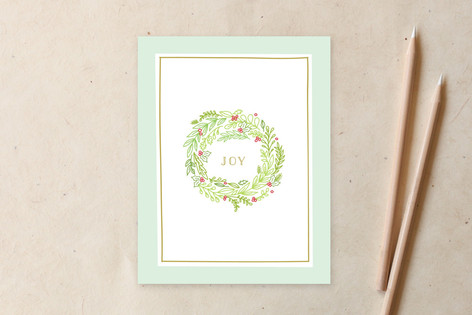 Winter Joy Wreath Non-Customizable Stationery