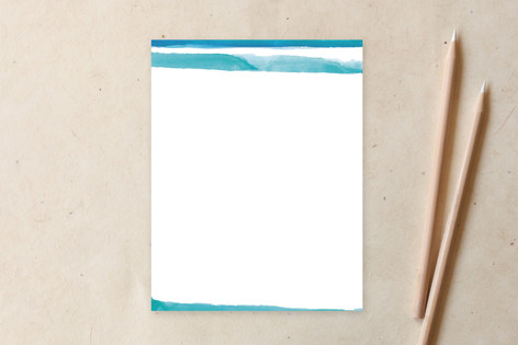 Watercolor Wave Non-Customizable Stationery