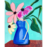 Flowers in a Blue Pitcher Original Painting