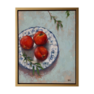 Peaches on a Plate Original Painting