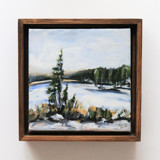 Snowy Lake - Framed Original Painting