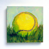 Mini Tennis Ball Oil Painting Original Painting