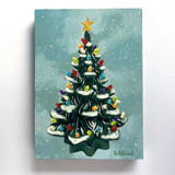 Mini Oil Painting - Ceramic Christmas Tree Original Painting