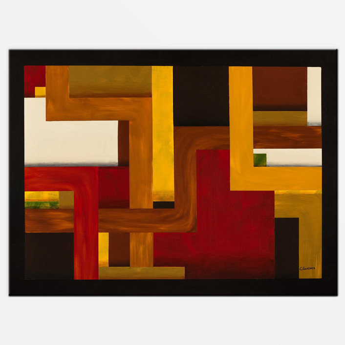 Fortaleza Geometric Abstract Art on Canvas Original Painting by