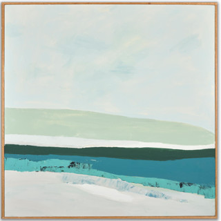 Muted Northern California Seascape Square Original Painting