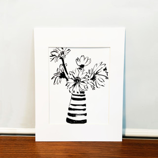 Striped Vase Original Painting