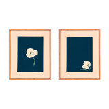 Navy Floral Pair Original Painting