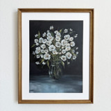 White Anemones in Bloom Original Painting