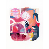 Red Collage Original Mixed Media