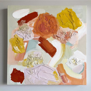 What In Carnation, Floral Painting Original Mixed Media