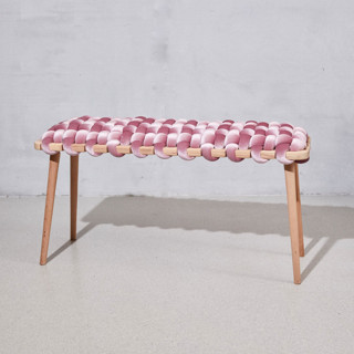 Mauve Velvet Woven Bench 94 CM Benches