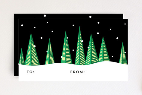 Holiday Trees at Night Non-Custom Mini Cards