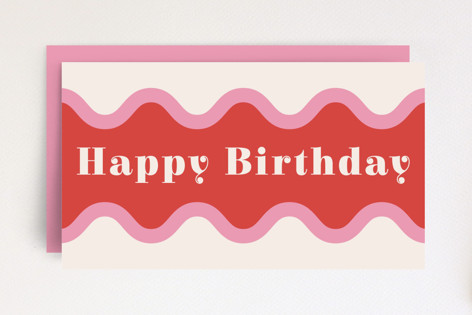 Wavy Birthday Gift Tag Non-Custom Mini Cards