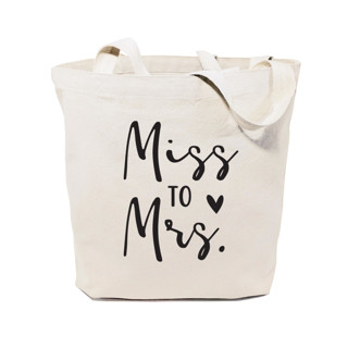 Miss to Mrs. Wedding Cotton Canvas Tote Bag Bridesmaid gifts