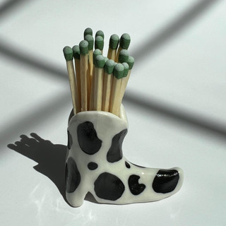Cow Print Cowboy Boot Match Holder Bridesmaid gifts