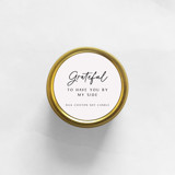 Grateful To Have You By My Side Soy Candle | Gold Travel Tin Bridesmaid gifts