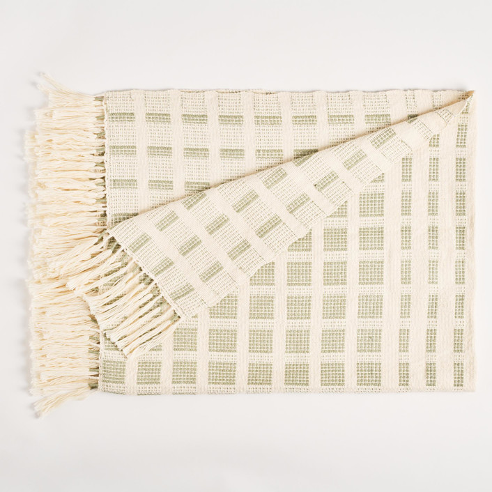 Baru Small Throw Sage Green Blankets and Throws by Tatiana Ordoñez Minted