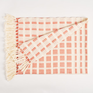Baru Small Throw  Terracotta Red Blankets and Throws