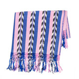 Palm Ikat Blue and Pink Cotton Throw Blanket Blankets and Throws