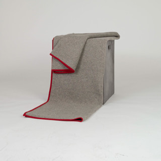 Platinum & Red Yak Down Purl Knit Throw Blankets and Throws