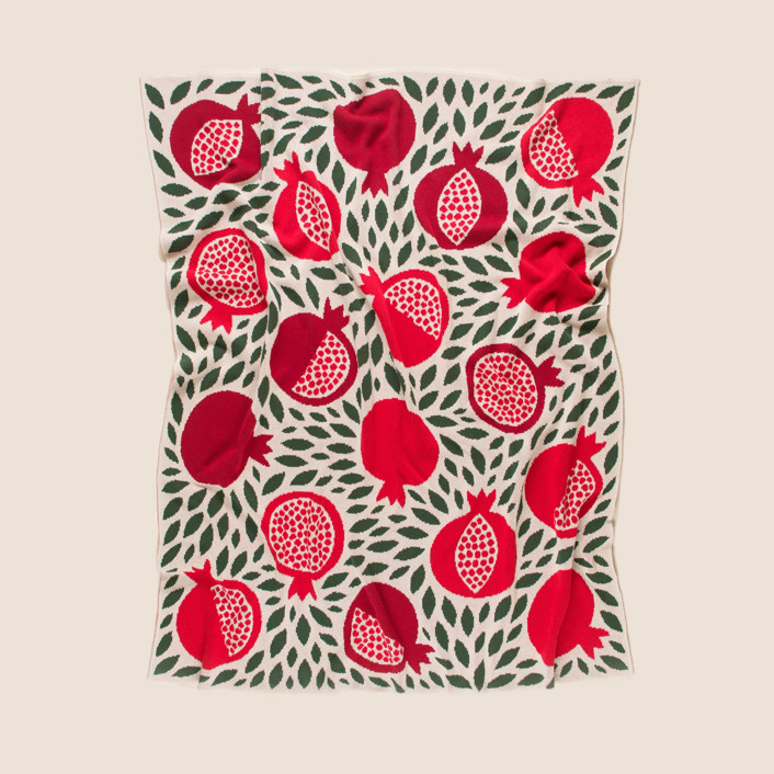 Pomegranate Throw Blanket Blankets and Throws by Superstitchous Minted