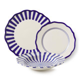 Mixed 12 Piece Dinnerware Set with Pasta Bowl 3 Dining Bowls