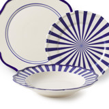 Mixed 12 Piece Dinnerware Set with Pasta Bowl 2 Dining Bowls