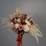 Bohemian Burnt Orange Pampas Grass Bridal Bouquet Bouquets