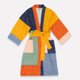 Colorblock Cotton Robe - Extra Large